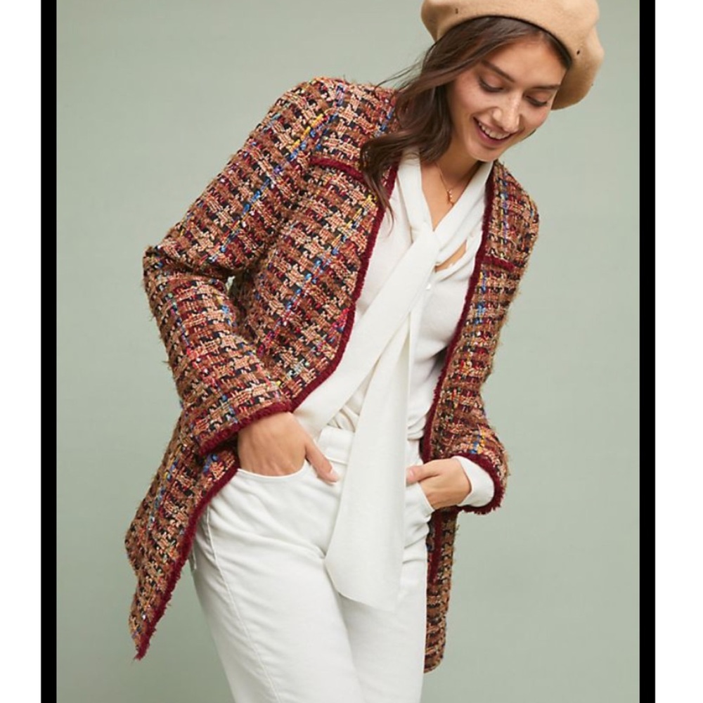 Ett:twa by Anthropology Harlequin Tweed blazer